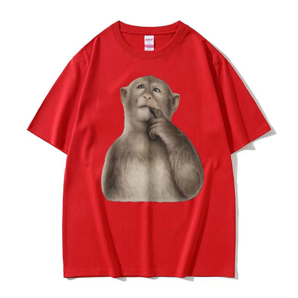 Funny Monkey Unhinged Reaction Stupid Meme Tshirt Men Women Fashion Humor Short Sleeve T Shirts Summer ONeck Oversized T Shirt