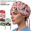 Christmas Scrub Cap Fast Dry Micro Elastic Surgical Hat Santa Claus Snowman Reindeer Printed Nurse Doctor Working Cap Gift for Medics