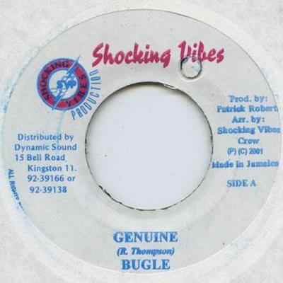 7-Inch-Schallplatte BUGLE – Genuine Shocking Vibes 2002 Jamaica Reggae, Ska & Dub