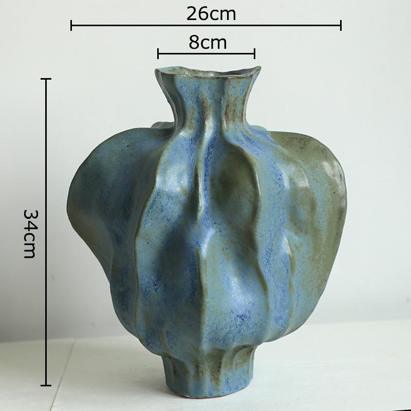 Unregelmäßige Form Keramikvase Kreativer Retro Blumentopf Tischdekoration Blumenarrangement Florale Vasen Raum Ästhetische Dekoration