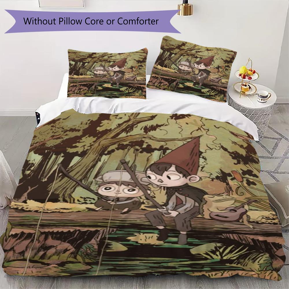 Over the Garden Wall Muster Bettwäsche, Steppbett Set Bettbezug Kissenbezug Haus Geburtstag Geschenk(1 Bettbezug + 2 Kissenbezüge, ohne Füllung)_lx