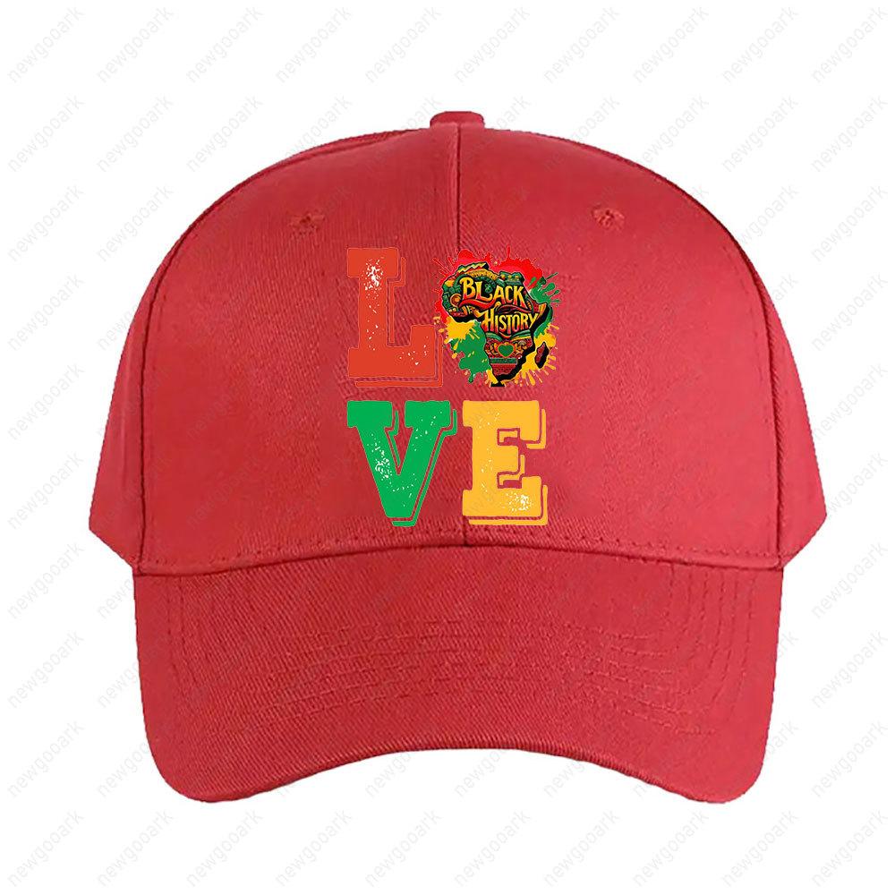 LOVE Black History Month Celebrate Black History Cap Women Unisex Peaked Hat Fashion Casual Adjustable Printed Baseball Caps