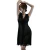 Erotic underwear women's large size European and American sexy pajamas deep transparent mesh nightgown