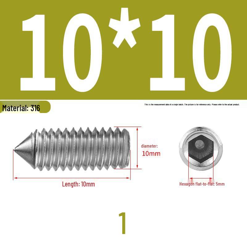 12.9 Edelstahl 304 Innensechskant Kegelspitze Gewindestift M2/M3