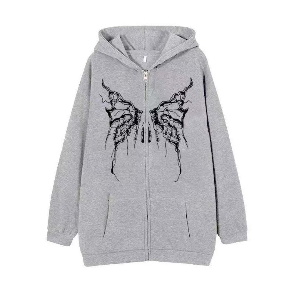 

Hot Sale Of The Season Personalized Butterfly Print Zipper Hoodie Unisex Loose Outerwear Trendy Sweatshirt for Autumn Couples Co XXXL