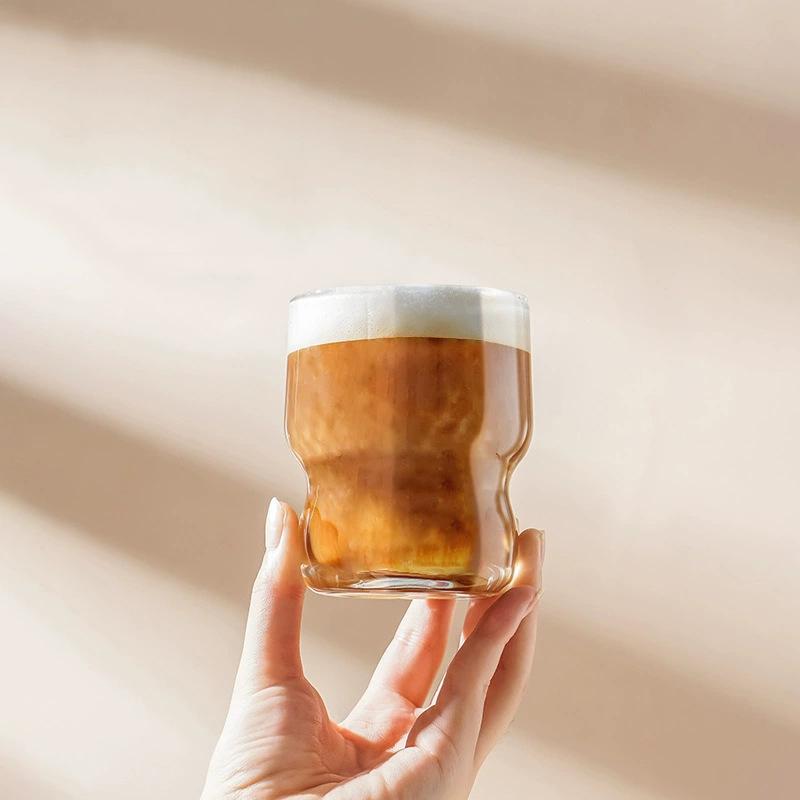 Ins Style Glass Cup With Raindrop Pattern Luxury Coffee Mug For Home Office Milk Juice Drinkware Gift 1PC