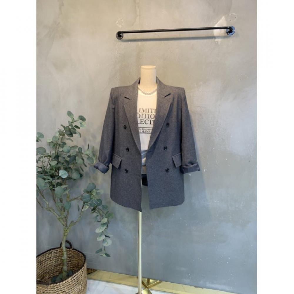 C S In The Room Double Button Shoulder Pad jaCket 2Color