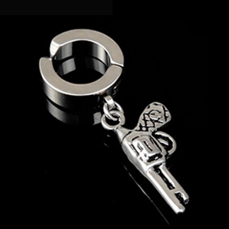 RUI RUI YU Fashion Rockový hypoalergénny doplnok do uší z titánovej ocele v tvare kríža