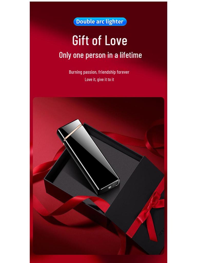 Smart Windproof Type-C Rechargeable Lighter with Dual Arc & Display