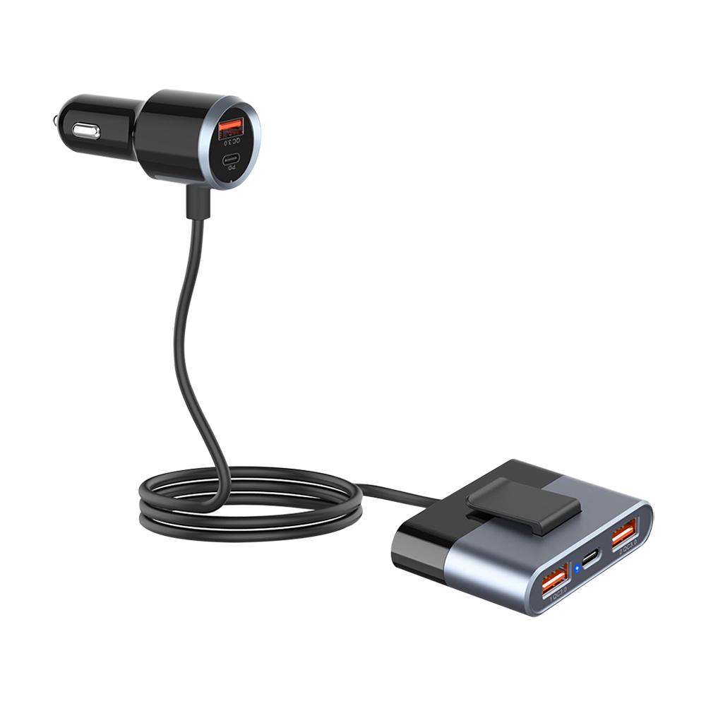 5 Port Car USB Charger PD 76W Quick Charge 3.0 PD Type C Fast Charging For Mobile Phone Type C Car Charger