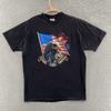 VINTAGE Patriotic T Shirt Men Extra Large Black Eagle Flag USA Single Stitch 90s