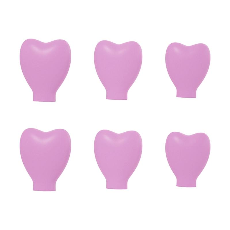 

Чехлы для кистей для макияжа 6 шт. Органайзер для кистей для теней для век защитный колпачок для женщин на открытом воздухе путешествия портативные принадлежности в форме сердца розовый