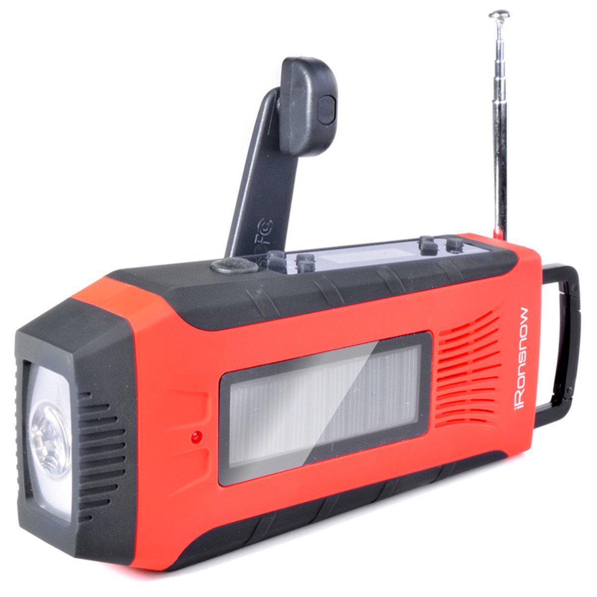

Solar-Powered Emergency Hand-Crank Radio with Flashlight and High-Brightness Reading Light USA Version червоний