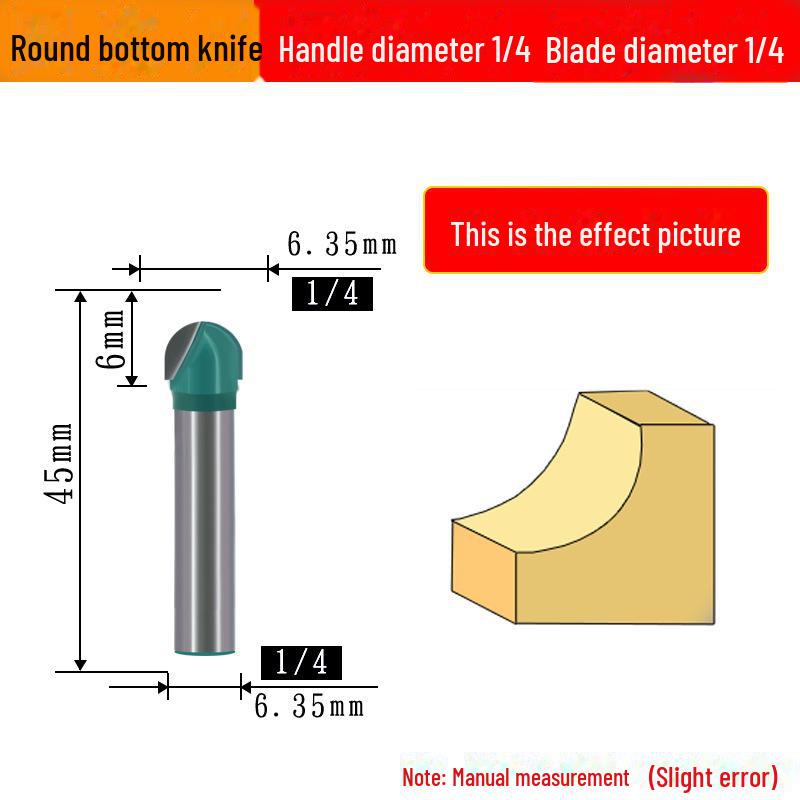 1/4" Bearing Woodworking Milling Cutter Set: Trimming, Engraving, V-Shaped, Straight, & Round Bottom Knives