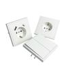 Flush Mount EU Electrical Socket 16A 250V with USB Type-C Charging 1/2 Gang Switch, 80x80mm Golden Panel for European Standard