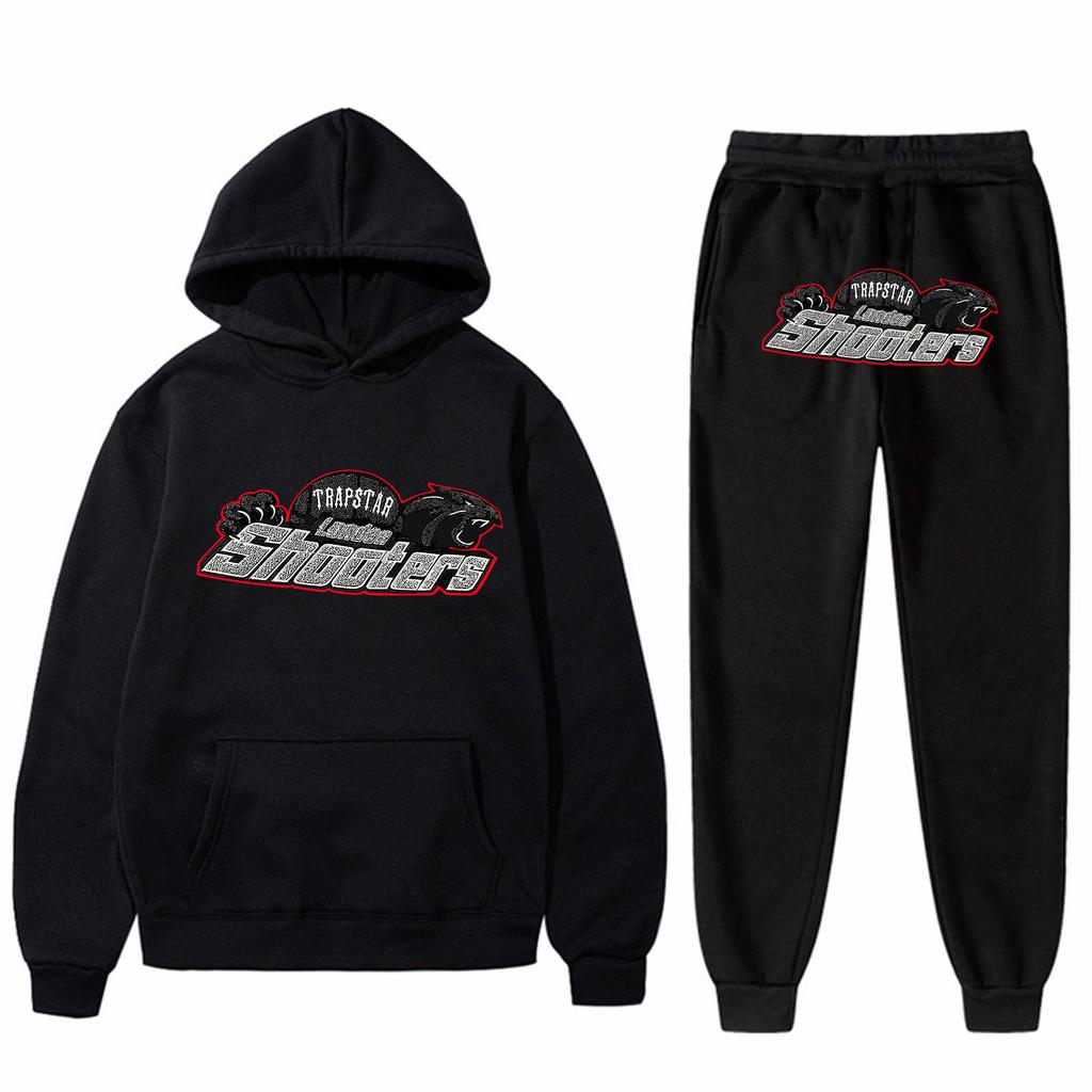 Conjunto de sudadera con capucha bordada y pantalones de manga larga de felpa para niños