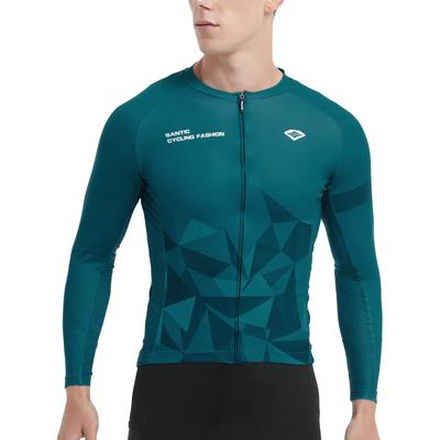 Santic Cycling Cycling Moisture Quick UV Cycling Wear Men's Jersey, Spring/Autumn Wear, Wicking, Drying, Protection,