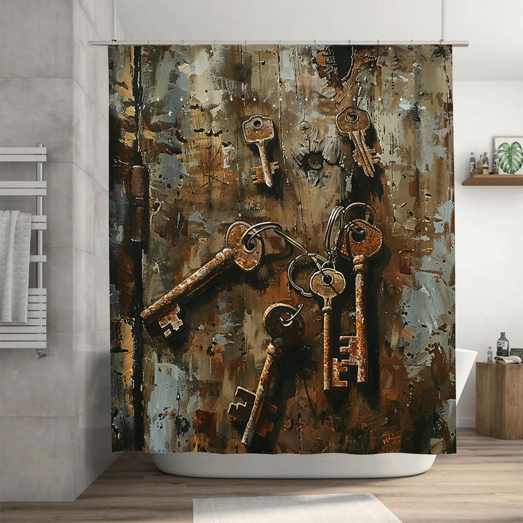 Rustic Keys Shower Curtain | Vintage and Artistic Bathroom Decor