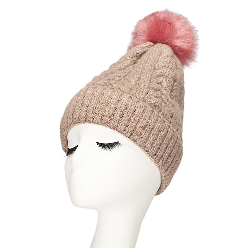 

ZHENYUEQI Очаровательная зимняя вязаная шапка-ушанка с помпоном One Size