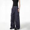 American retro washed deconstruction design sense multi-pocket overalls men's and women's loose straight casual wide-leg floor pants