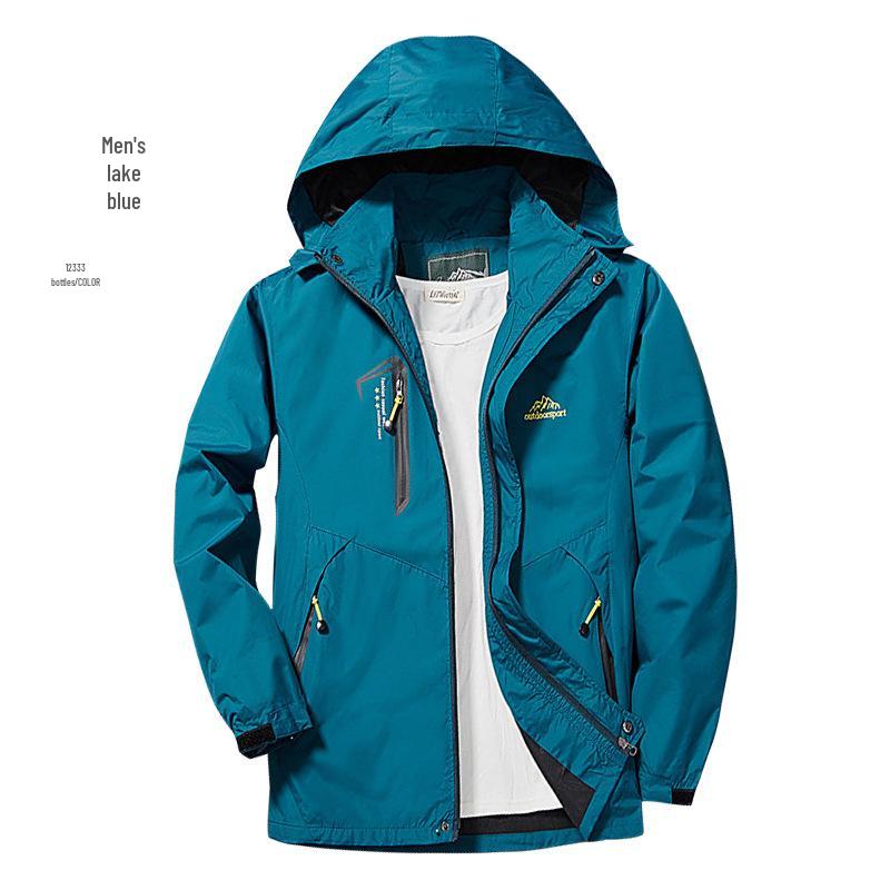 Unisex Lightweight Waterproof Windbreaker for Spring and Autumn - Single Layer Jacket for Outdoor and Mountaineering.