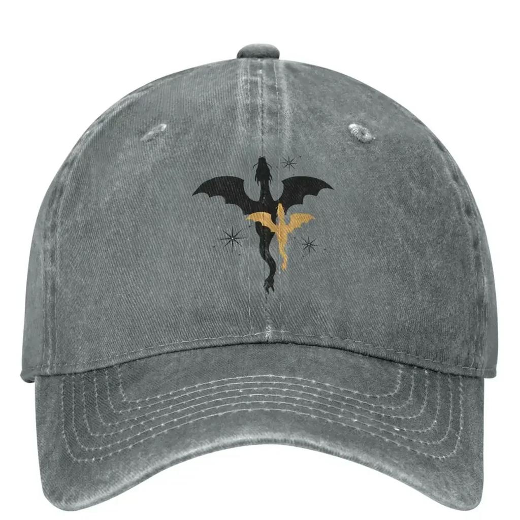 Retro Fourth Wing Dragons Baseball Caps Unisex Style Distressed Washed Headwear Outdoor Workouts  Hat