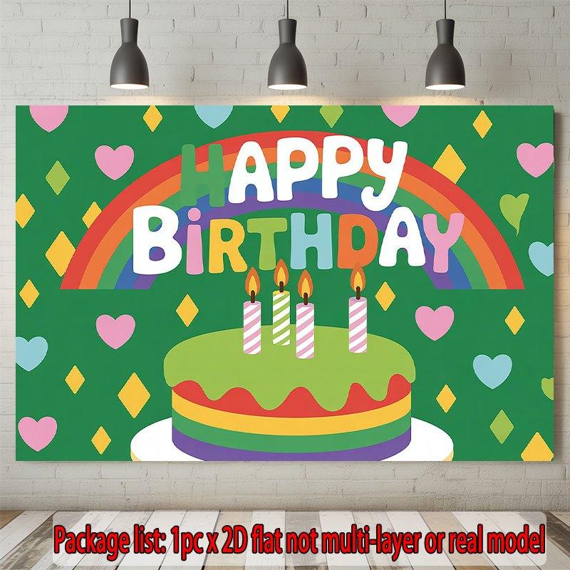 Party Backdrop Rainbow Cake Flat Candles Events Wedding Coming Ceremony Four Celebration Photo Booth Front Door Decor