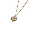 Light Luxury Full Diamond Micro-Inlaid Zircon Temperament Super Fairy Flower Necklace Copper Electroplated Real Gold Pendant