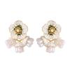 Mori Sweet Temperament Fairy Wind Enamel Drip Glaze Flower Stud Earrings Niche High-end Earrings Spring Simple Earrings
