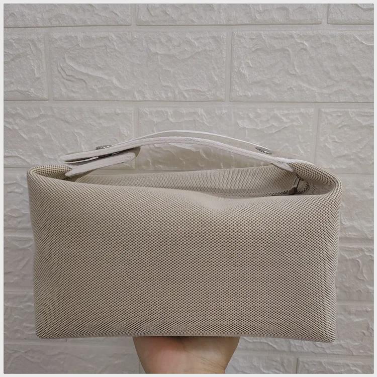 2025 Contrast Color Canvas Lunch Bag & Toiletry Cosmetic Handbag - Women's One-Shoulder Large Capacity