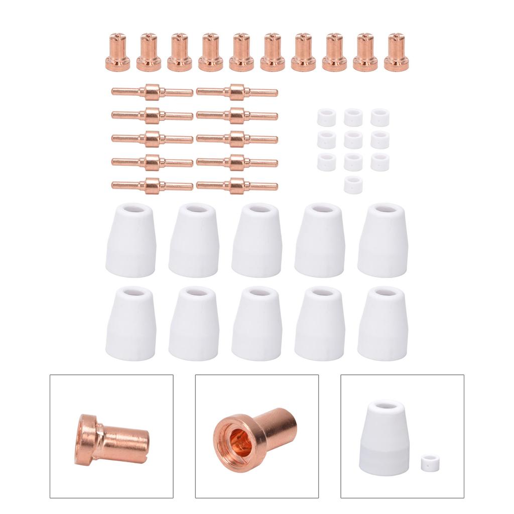 40 stk Plasmaskjærer Forbruksmateriell Skjermkopp Elektroder Ringdyser Holdbart Plasmaskjærer Tilbehør