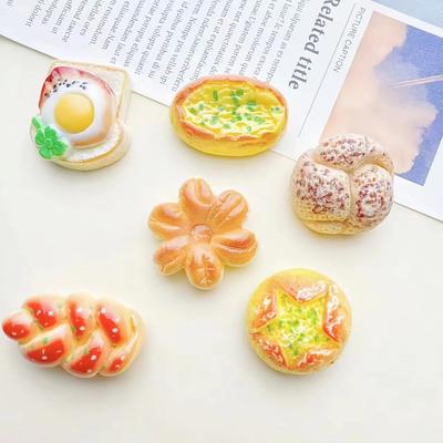 6PCS DIY Magnetic Refrigerator Stickers Creative Bread Food Play Diy Accessories Decorations Cartoon