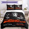 3-teiliges Bettbezug-Set (1 * Bettbezug + 2 * Kissenbezug, ohne Kern), Fast & Furious Aufdruck Weiches Ganzjahres-Bettwäscheset, Heim-Schlafzimmer-Dekoration Geschenk