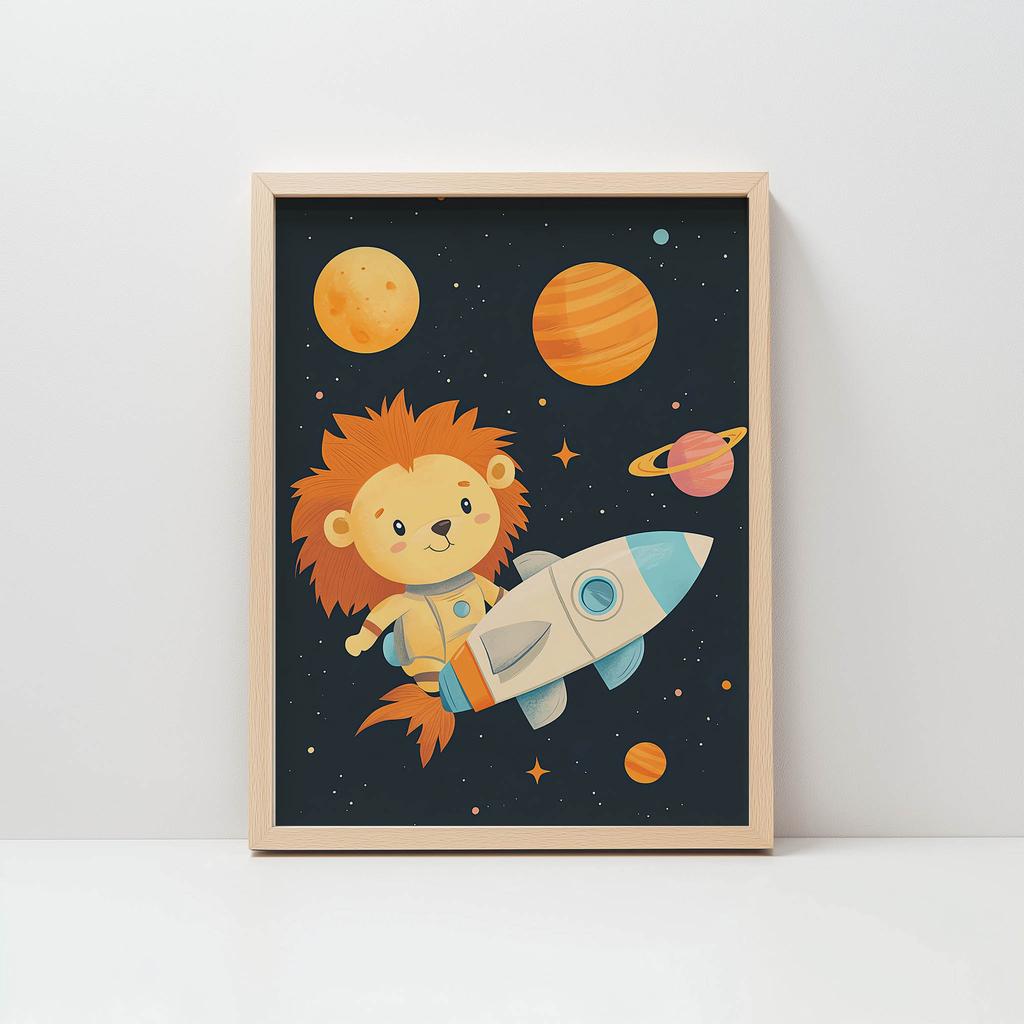 Plakat Lwiątkowe Marzenia Plakat Lwiątkowe Marzenia, 30X40 Cm, Rama Drewniana Jasny Dąb, Papier Matowy 230 Gsm