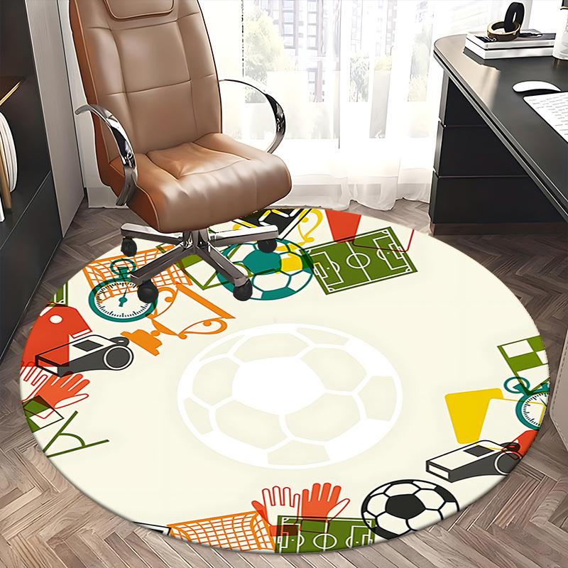 Chair Mat: Colorful Soccer Ball Design Office Carpet Chair Mats for Home Decor, Office Use, Living Room, Bedroom, Gift Idea1118020a