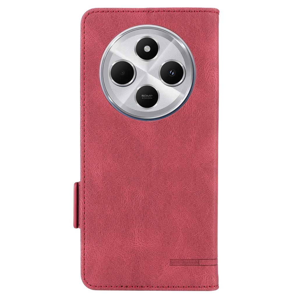 For Xiaomi Poco C75 4G/Redmi 14R 5G/14C 4G Case Leather Wallet Flip Phone Cover with Hardware Decor