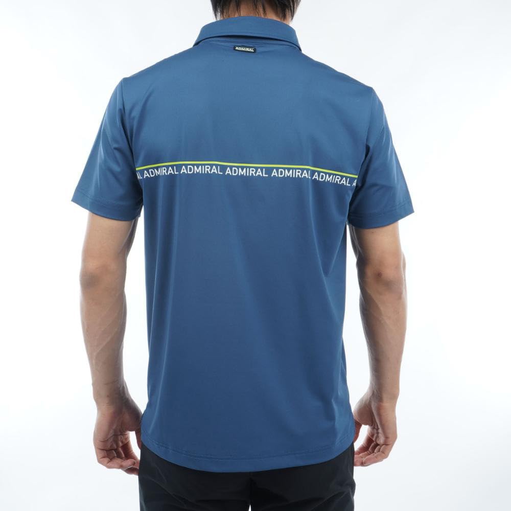 Admiral Golf Classic Line Logo Blue Gray Shirt, Men's,