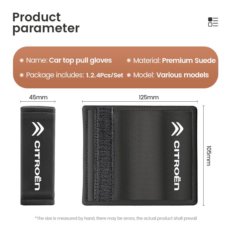 Car Roof Armrest Handle Suede Gloves Protector Accessories For Citroen C3 C5 AIRCROSS C5X Cactus e-C4 X e-C3 Berlingo C-Elysee zm6