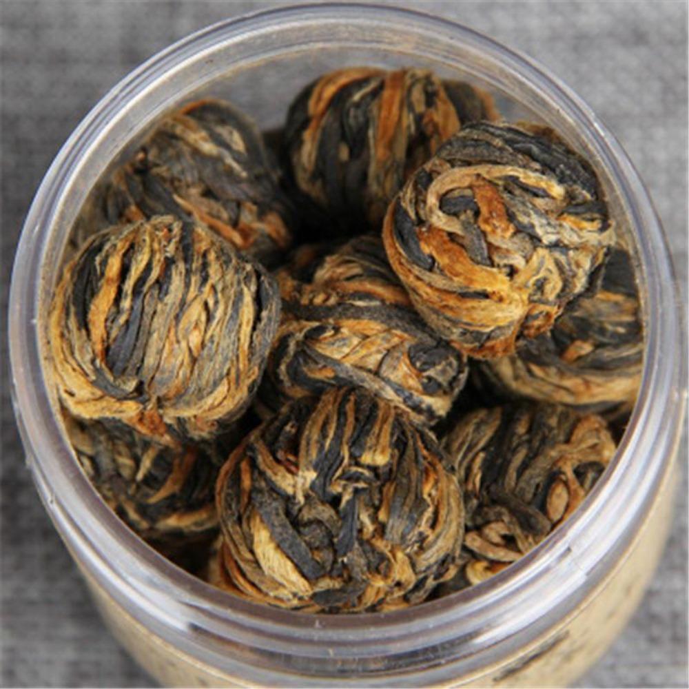 Tè Nero Dianhong 60g Pallina Dorata Piccola in Lattina Fatto a Mano Yunnan Cina
