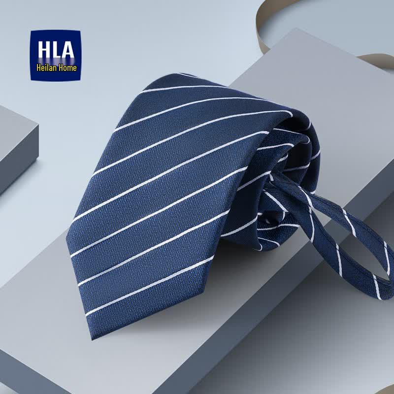 HLA Men s Striped Pre-tied Zipper Tie One Size
