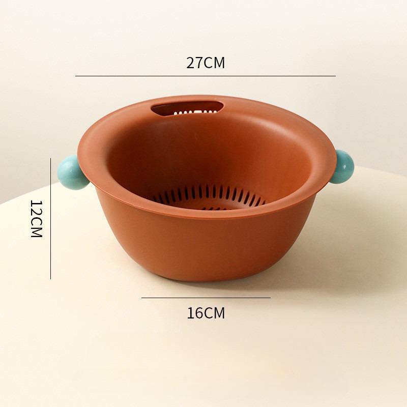 Kitchen Fruit Tray Removable Double Layer Fruit and Vegetable Basin Draining Basket Creative Household Washing Basket