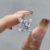 Zhuozhifan Women's S925 Sterling Silver Oval Cut Stone Two-Tone Gold and Silver Ring - Fashionable High-End Style