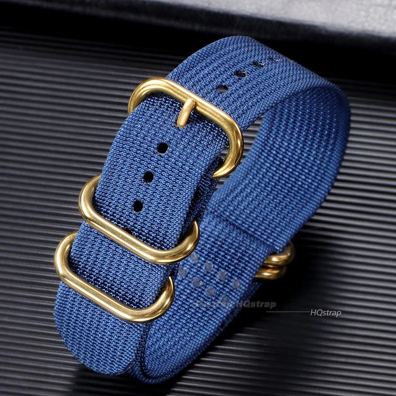 Cinturino per Orologio in Nylon di Alta Qualità 18mm 20mm 22mm 24mm Cinturino per Orologio Militare Seiko Braccialetto Sportivo Esercito Sostituzione Anello Dorato