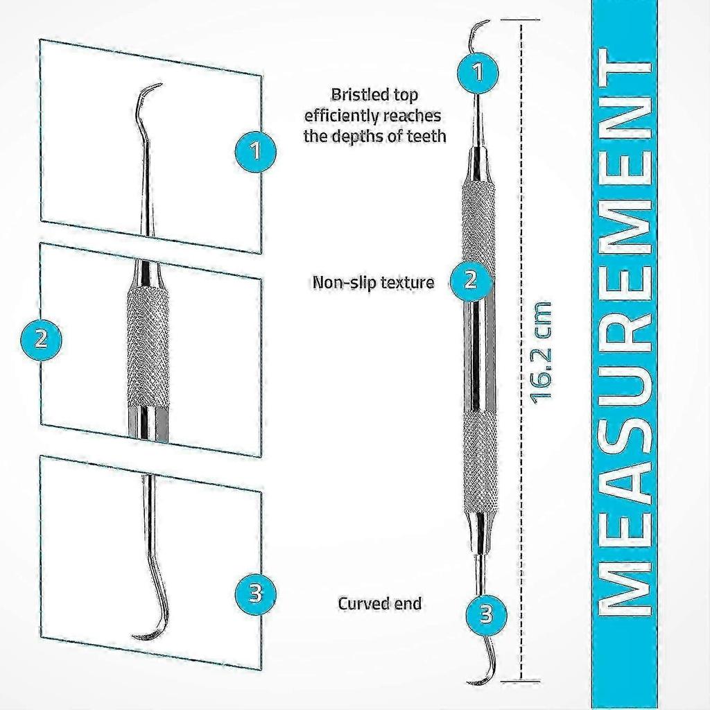 Double-Ended Tartar Removal Tool by 2X Professional - Pack of 2 for Efficient Dental Cleaning