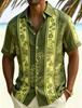 Men's Nautical Anchor Print Short Sleeve Shirt, Casual Summer Beach Shirt
