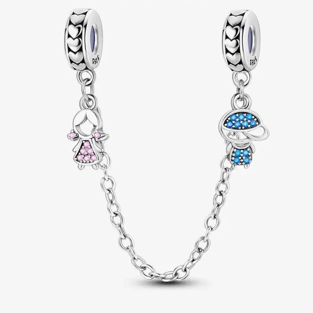 New In Color Zircon Angle Round Clip Bead Fit Pan Original Bracelet Women Copper Safety Chain Jewelry Gift