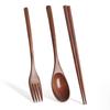 Natural Wood Spoon Chopsticks And Fork Dinner Set Rice Soup Tableware Grain Handmade Household Tableware Tableware