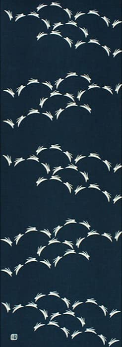 Dyeing Anbo Hand Towel Rabbit Navy Authentic Dyed Cotton Tokuoka Made In Japan 35cm X 100cm "Jumping Blue" 100%