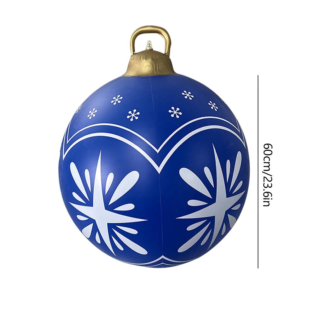 60cm Outdoor Christmas Inflatable Decorated Ball PVC Giant Big Large Balls Xmas Tree Decorations Toy Ball Without Light Ornament