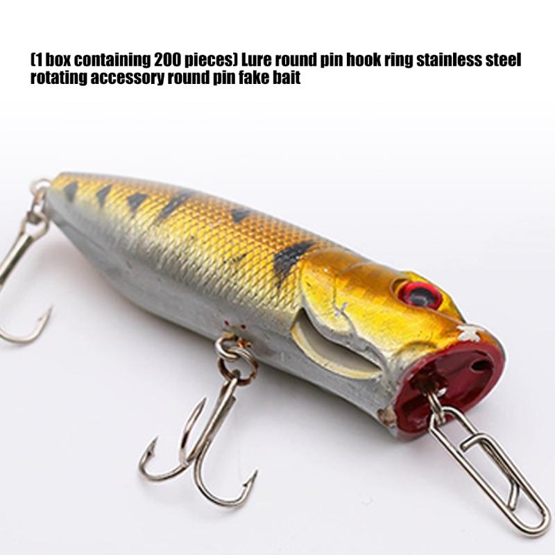 200 Stück Power Fishing Clip Link Sprengringe Snap Edelstahl Schnellwechselverbinder für Köder Angelclip Verbinder